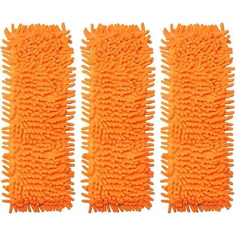 nettoyeur De Vadrouille Rtractable En Microfibre (x3 Ttes De Vadrouille De Rechange Orange), Balayeuse Bois Stratifi Carrelage Humide Et Sec (1/5)