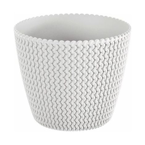 Prosperplast Maceta redonda 8L Prosperplast Splofy de plastico en color blanco, Ø25,9 x 22 cm (1/5)