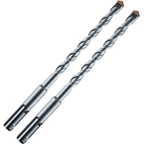 Lot de 2 Forets 2 Taillants HM D.24 x Lt. 450 x Lu. 400 mm x Q. SDS+ - Précision et Performance pour Béton - Diamwood