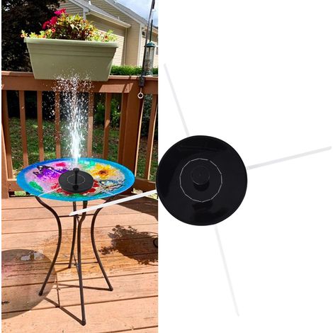Fontaine solaire, fontaine décorative de terrasse, fontaine d'extérieur, bain d'oiseaux, jardin, bassin, piscine, fontaine d'extérieur 1,5 W avec poteaux de support. (1/5)
