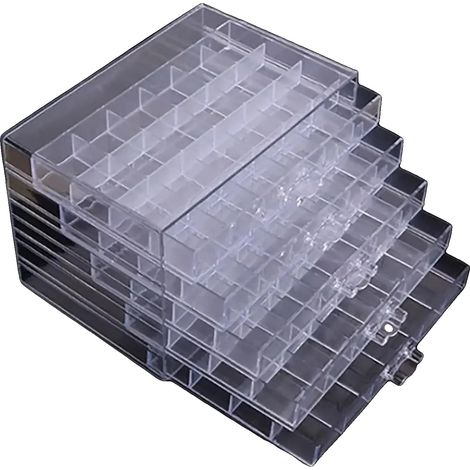 Aufbewahrungsorganisator, 120 Fächer, Schubladendesign, Klar (1/2)