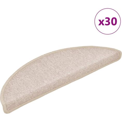 Tapetes para escaleras 30 uds 56x17x3 cm Gris topo Semicircular vidaXL