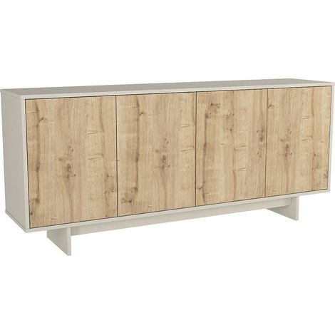 Buffet avec 4 portes - Naturel clair et Beige - ZEFYNA (1/4)