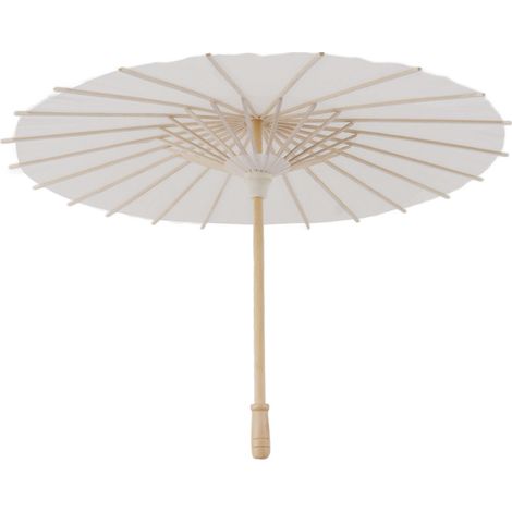 Parasol en papier pour enfants en bambou et papier style chinois élégant blanc parasol à personnaliser pour décoration 40cm/15.7in (1/5)
