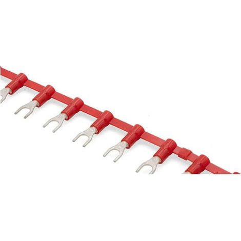 Cosse de câble à œillet enchaîné rouge section de 0.5-1.5 mmq trou 3 externes 5,50 mm