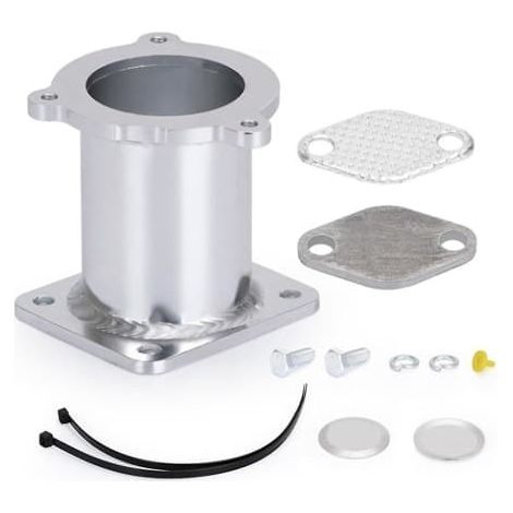Kit de suppression de vanne EGR en aluminium avec obturation et bypass pour BMW Série 5 E60, E61, E61n (520i, 525d, 530d, 535d) - Argenté - Aucun (1/4)