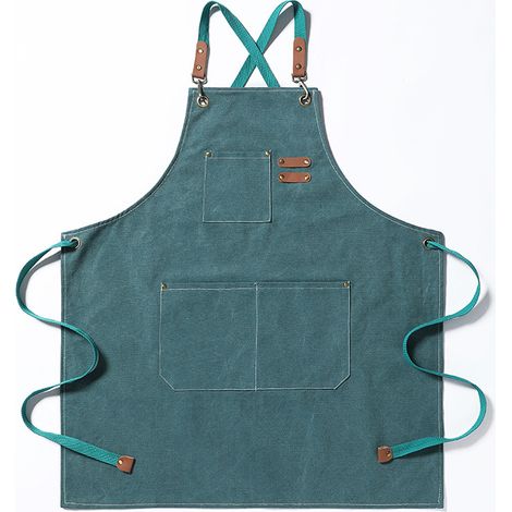 Tablier De Coiffeur Professionnel Imperméable Avec Poche Pour Salon De Coiffure Coupe Et Teinture Vert (1/5)
