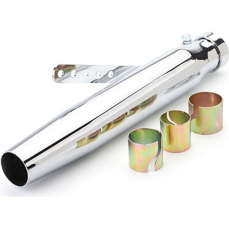 Silencieux d'échappement moto en acier inoxydable, silencieux réducteur de bruit universel pour motocyclette Type B Blanc (1/5)