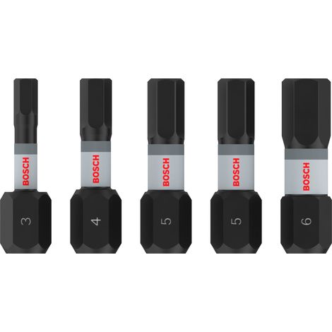 Bosch PRO H Impact Bit Set, H3, H4, H5 (x2), H6, 25 mm, 5 Stück (1/5)