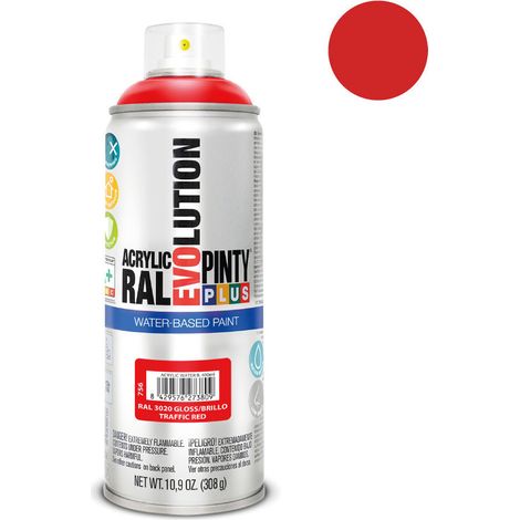Peinture à base d'eau PintyPlus Evolution - RAL 3020 Rouge Signalisation routière 520cc (1/3)