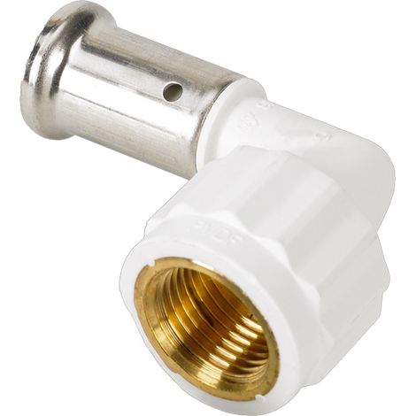 Coude multicouche PVDF blanc à sertir Ø32x3,0 - Femelle 1'' (26/34) - HENCO