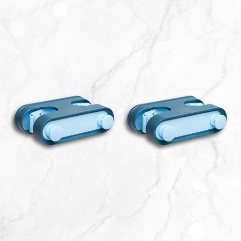 2er-Set selbstklebender Wandbesenhalter, selbstklebende Wandhaken ohne Bohren, Wandbesenhalter, Wohnaccessoires mit Objekthalterhaken, platzsparend