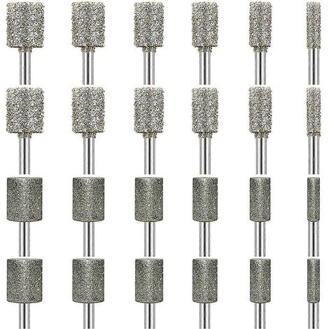 Jeu de 24 fraises diamantées grain 50 pour la sculpture, le polissage et la gravure sur carrelage, verre et marbre. Compatibles avec les outils rotatifs. (1/5)