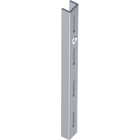 Mensola da parete lunga 2000 mm in bianco alluminio, foratura singola