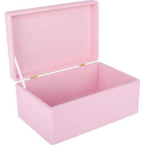Pink Wooden Storage Box 30 x 20 x 14 cm (1/5)