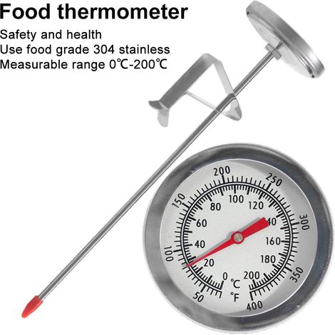 Edelstahl-Thermometer für Frittieröl, Pommes frites, Brathähnchen und Grillgut (1/3)
