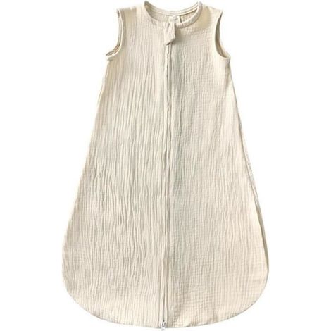 Gigoteuse Bébé Pyjama d'été sans Manches, 0-6 Mois,Mousseline de Coton Turbulette sans Manches Respirant Unisexe,69cm,Beige (1/4)
