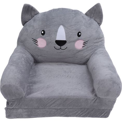 Chaise haute grise pour enfant, pliable, avec large poignée, dossier stable et respirant, idéale pour la maison et la chambre, 2 couches. (1/5)