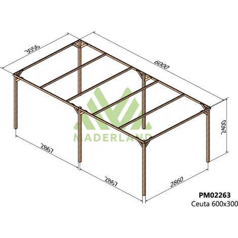 Cochera de Madera Ceuta (Maderland) - 600 x 300 cm