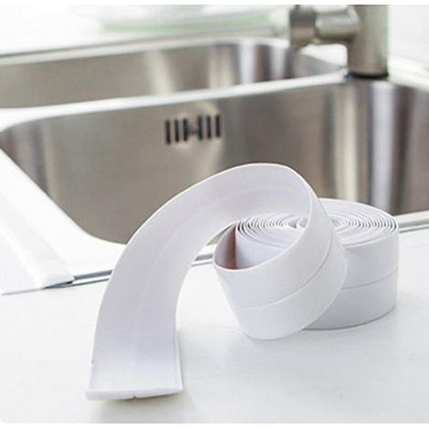 Rouleau de Joints Adhésifs Cuisine et Salle de Bain Blanc-3.8cm (1/5)
