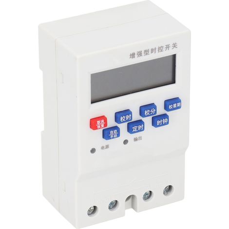 Interrupteur horaire numérique programmable 25 A avec démarrage et arrêt automatiques, fonction mémoire et minuterie. (1/5)