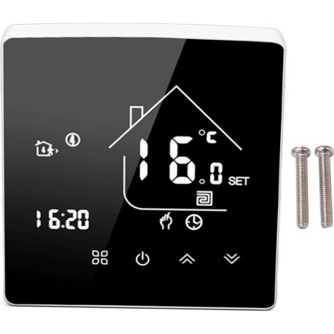 Thermostat intelligent à écran tactile LCD, régulateur de température programmable pour chaudière 95-240 V, installation encastrée