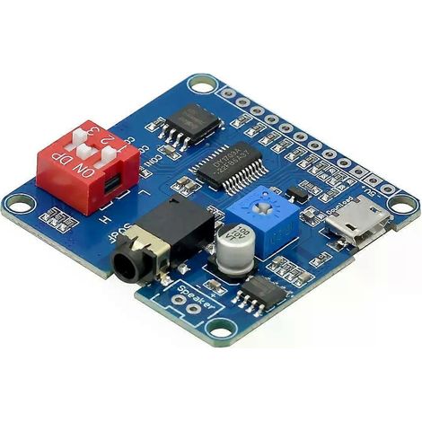 Sprachwiedergabemodul für Arduino, MP3-Player-Modul, UART-I/O-Trigger, Class-D-Verstärkerplatine (5 W, 8 MB Speicher), DY-SV8F SD/TF-Karte (1/4)