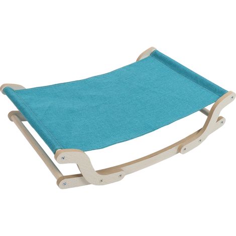 Hamac surélevé pour chat, respirant, facile à monter, lavable, en bois, pour l'intérieur. (1/5)