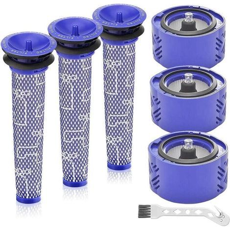 Ersatzfilter-Set für Dyson V6 Absolute Akku-Staubsauger, ersetzt 966741-01, 965661-01, 7er-Pack (3 HEPA-Filter, 3 Vorfilter, 1 Reinigungsbürste) (1/5)
