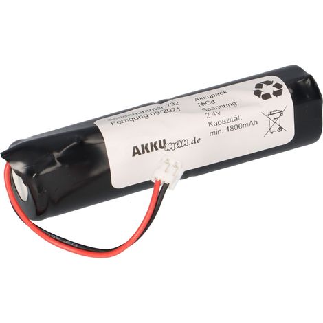 Akku für Notleuchten 2,4V 1800mAh passend RZB 67000.0.183 (1/5)