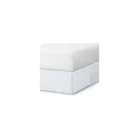 Jupe de lit plissée de luxe,Jupe plissée longue, style ample, couleur unie, blanche, taille standard(198X203+38CM) (1/5)