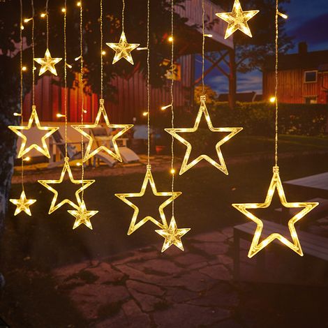 LED-Weihnachtslichterkette, 12 Sterne, 3,5 m, 120 LEDs, USB-betrieben, wasserdicht, für den Innen- und Außenbereich (1/5)