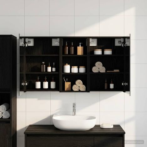 vidaXL Ensemble de Meubles de Salle de Bain 3 pc 110 x 10,5 x 60,5 cm (1/5)