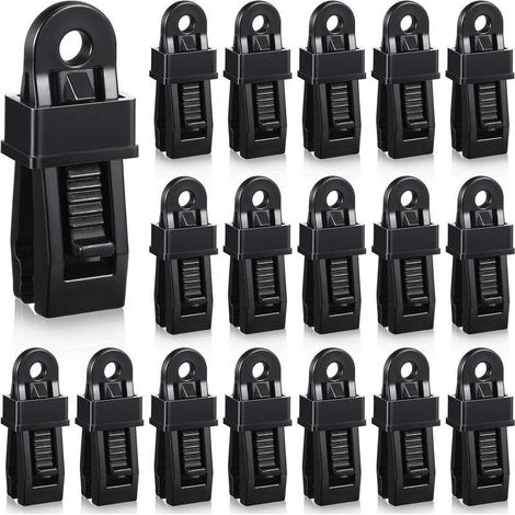 20 Pièces Clips de Bâche de Bouche de Crocodile Pinc Sécurise Multifonctions avec Poignée de Verrouillage Forte, Clip Tarp Clip de Camping Tentes Tarp Clips Serrer Serrure pour Camping en Plein Air (1/5)