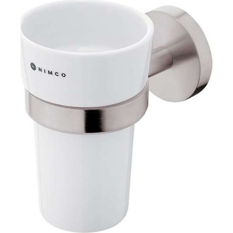 Nimco Unix - Porta spazzolino e dentifricio, acciaio inox spazzolato UNM 13058KU-10