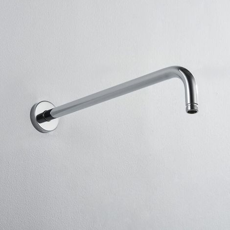 Bras de douche tube rond J en acier inoxydable 304 avec fonction anti-calcaire(40cm). (1/4)