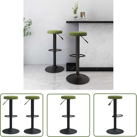 vidaXL Tabourets de bar lot de 2 vert clair velours (1/5)