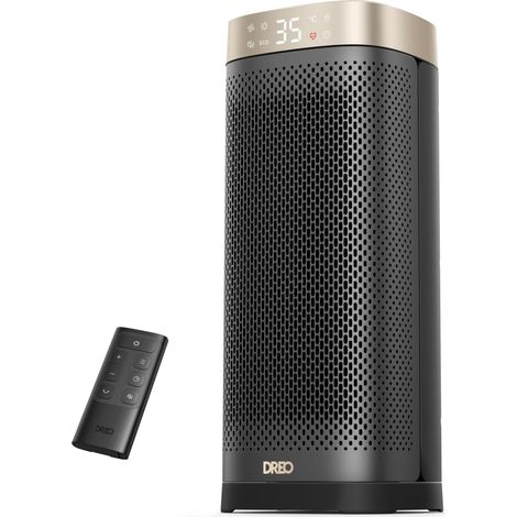 DREO Termoventilatore in ceramica da 2000 W, silenzioso e a risparmio energetico con termostato, timer 12 ore, 3 modalità, oscillazione 70°, riscaldatore elettrico da 16 pollici per ambienti (1/5)