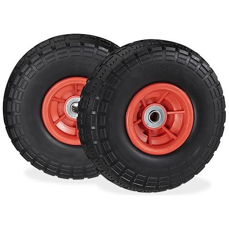 Set of 2 Rubber Sack Truck Wheels, 260 x 85 mm, Complete Rubber Wheel, 16 (1/5)