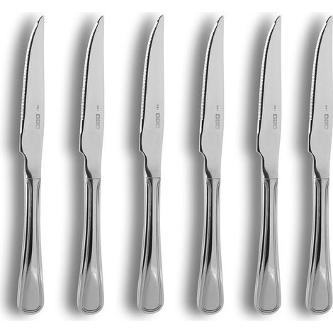 Lot de 6 couteaux à steak en acier inoxydable, FILLA