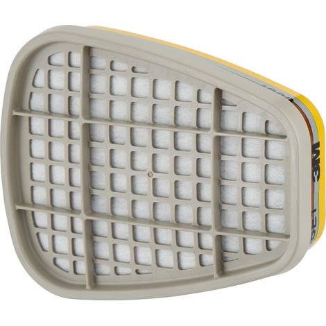 3M – Filtre à gaz contre gaz et vapeurs organiques et inorganiques – Système à baïonnette – Compatible masques 5000 et 7500 – 8 pièces - 6057P02