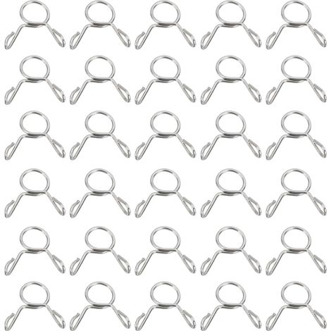Colliers À Ressort En Fil, 32 Pcs Pour 5.8-6.2mm OD 0.2"(5mm) ID 304 Acier Inoxydable Clip À Ressort Pour Tuyau De Ligne De Carburant Silicone Tuyau Tube Conduite D'eau, Argent (1/5)