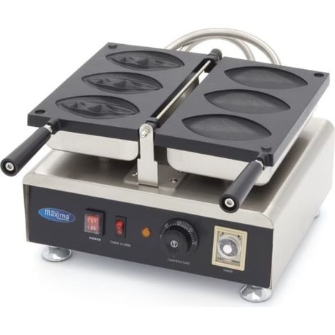Gaufrier Vulve rotatif - 3 pièces, 1560 W, inox & antiadhésif