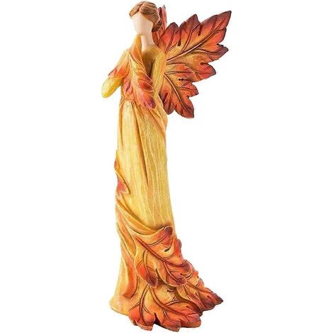 Statue d'ange en feuille d'érable d'automne, décoration de bureau, ange debout (1/5)