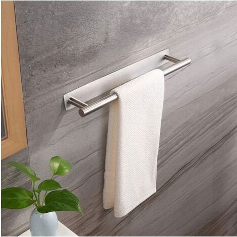 Toallero sin taladrar - Toallero de acero inoxidable SUS304 con anillo adhesivo para toallas de cocina y baño - Base cuadrada de 400 mm (1/5)