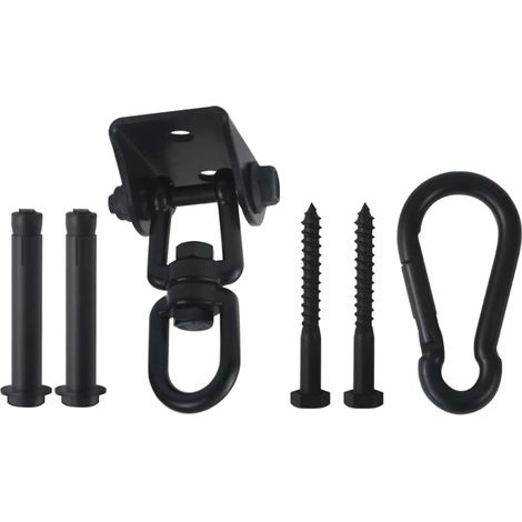 Crochet de Plafond Lourds, 360 ° Rotation Acier Inoxydable 304 Crochet Hamac Suspension Kit, Support de Plafond pour Yoga Aérien, Chaise Accrochante, Sac de Boxe, Noir (1/5)