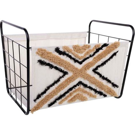 Cesto de almacenamiento de metal y tela 51x38x30/36h cm (1/5)
