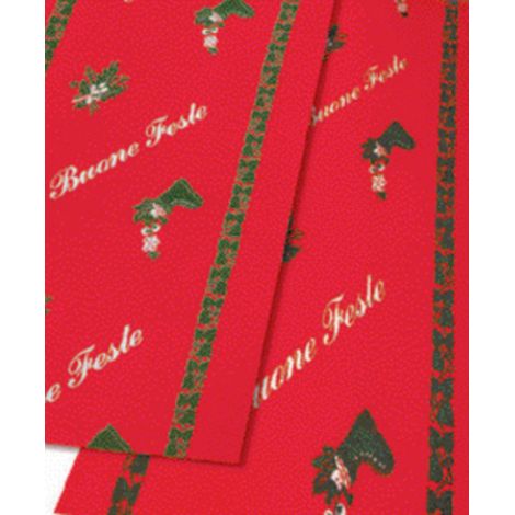 PASSATOIA BUONE FESTE H 100 CM FONDO ROSSO- ALMA- 50,0 ml