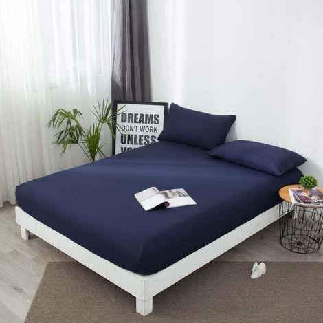 Alèse de matelas imperméable 200x200x30cm, sur-matelas respirant,Bleu (1/4)