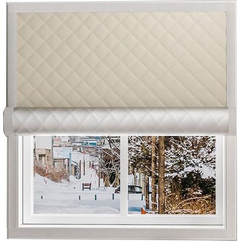 Pellicola per finestre termoisolante e resistente al freddo, colore beige, 80x100 cm. (1/5)
